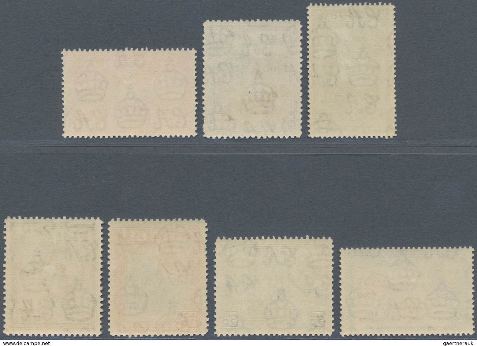 Fiji-Inseln: 1938 Seven Stamps Of KGVI. Series, With ½d. Perf 14, 1d., 1½d. And 2d. Both Die I, 3d., - Fiji (...-1970)