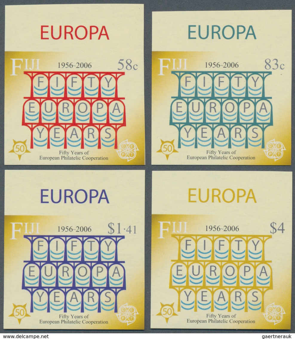 Fiji-Inseln: 2005, 50 Years Of European Philatelic Cooperation (CEPT) Complete IMPERFORATE Set Of Fo - Fiji (...-1970)