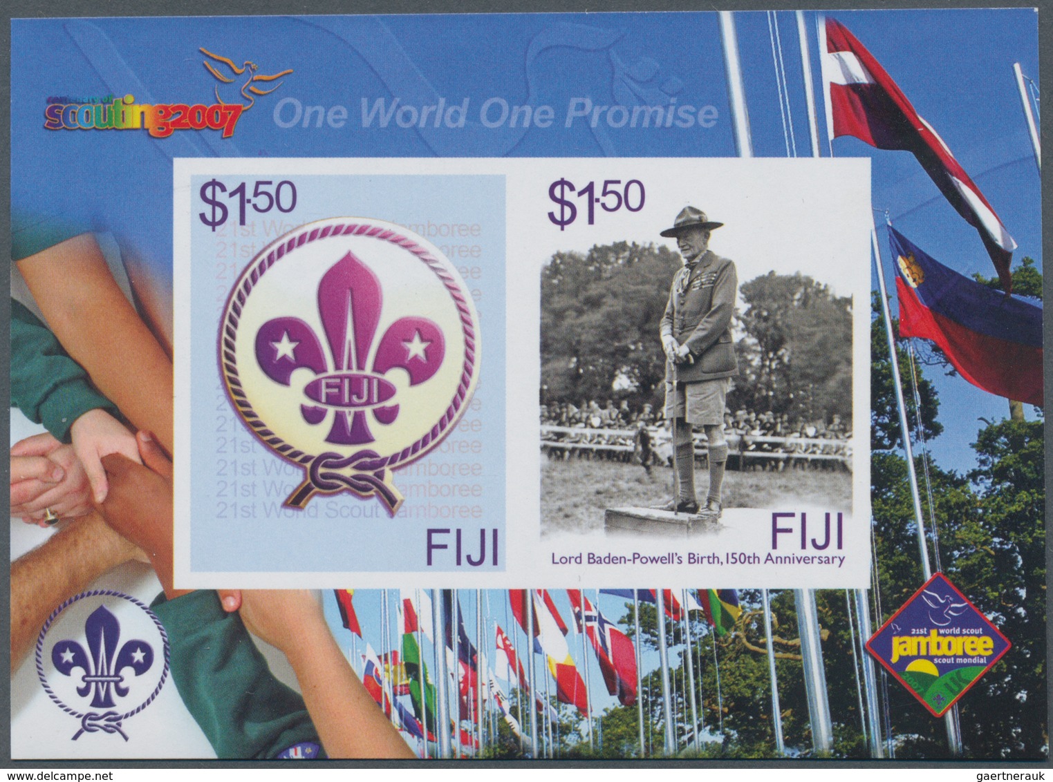 Fiji-Inseln: 2007, Centenary Of Scouting Complete IMPERFORATE Set Of Four From Lower Left Corners Wi - Fiji (...-1970)