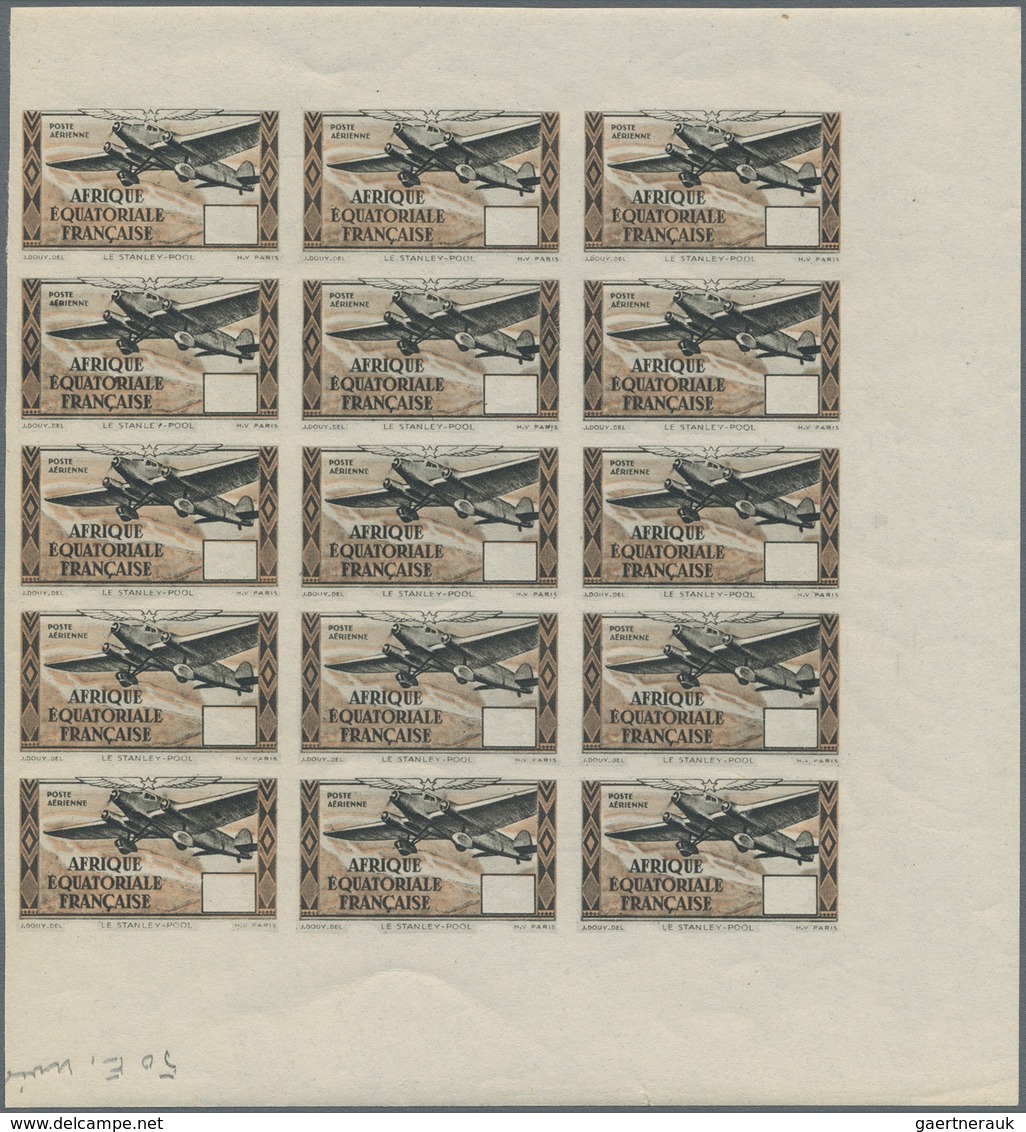 Französisch-Äquatorialafrika: 1943, Airmails "Le Stanley-Pool", Essay In Brown/black, Issued Desgin - Covers & Documents