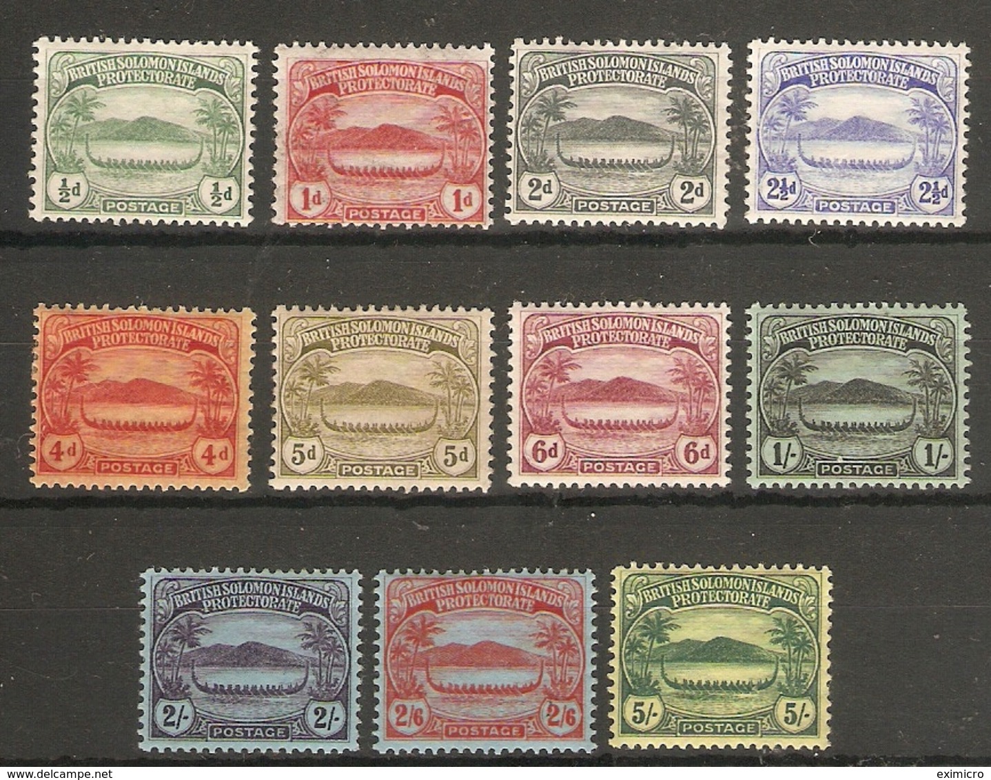 BRITISH SOLOMON ISLANDS 1908 - 1911 SET SG 8/17 LIGHTLY MOUNTED MINT Cat £200 - British Solomon Islands (...-1978)