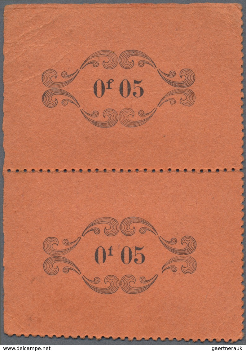 Französisch-Guinea: 1913 (ca.), 5c. With Overprint "VALEUR D'ECHANGE", Two Copies On Piece. Rare! ÷ - Other & Unclassified