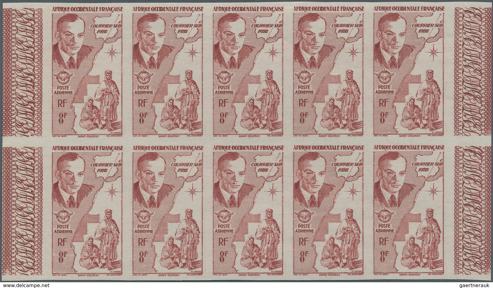 Französisch-Westafrika: 1947, Airmails "Aviation In West Africa", 8fr.-200fr., Complete Set Of Four - Other & Unclassified