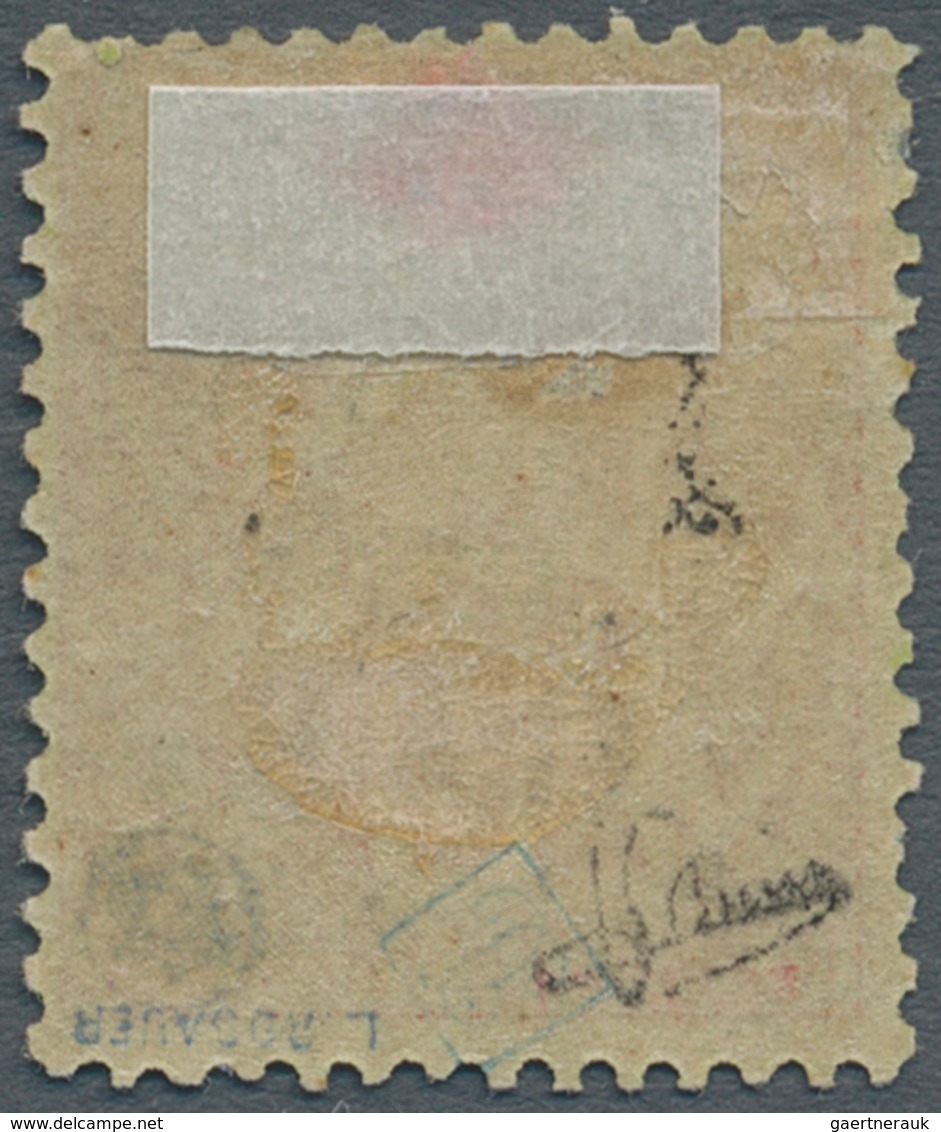 Gabun: 1886/88, 10 C. On 20 C. Red On Green With Handstamped Overprint "GAB" In Fine Condition, Sign - Unused Stamps