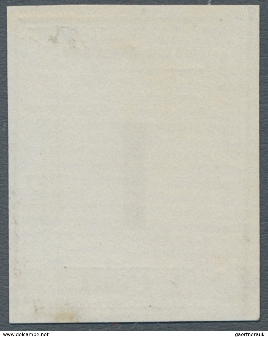 Hawaii: 1864, "1 C. On Striped Paper", In Fresh Color With All Sides Full Margins Without Gum, On Re - Hawaii