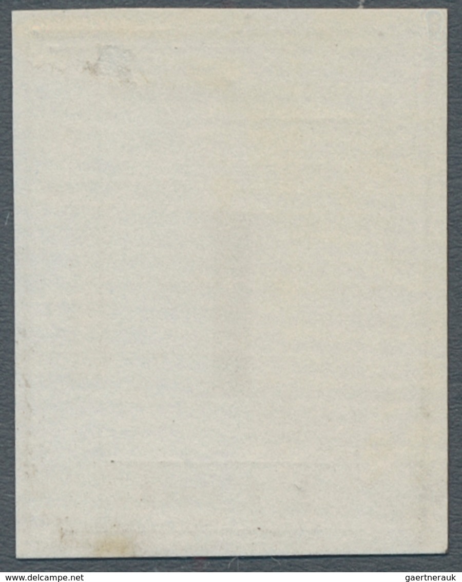 Hawaii: 1864, "1 C. On Striped Paper", In Fresh Color With All Sides Full Margins Without Gum, On Re - Hawaï