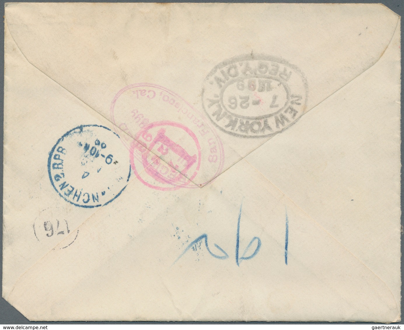 Hawaii: 1894, 10 C Green + 1899, 1 C Blue-green And Pair Of 2 C Red On Registered Envelope (right Lo - Hawaii