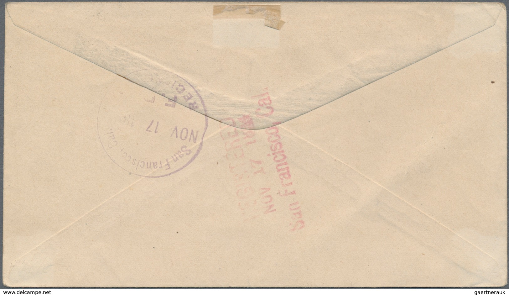 Hawaii - Ganzsachen: 1893, Provisional Government, Envelope 10c. Black Uprated By 5c. Rose-lake, Reg - Hawaï