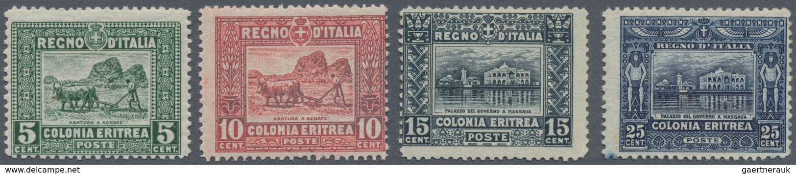 Italienisch-Eritrea: 1910/1929, 5 C Green To 25 C Blue Complete Set Of Four Items, Mint Never Hinged - Eritrea