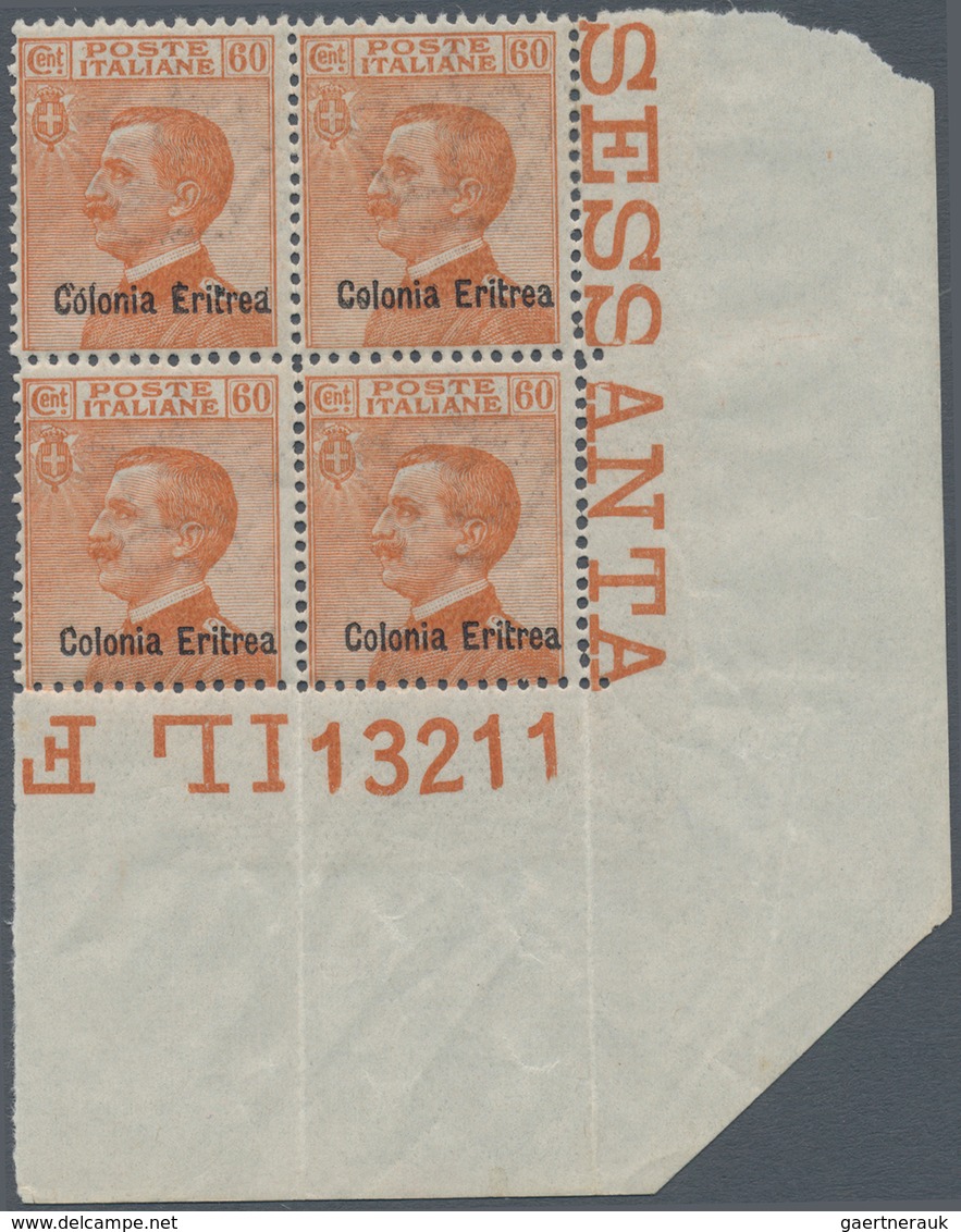 Italienisch-Eritrea: 1929, Victor Emanuel III. 60c. Brown-orange With Opt. 'Colonia Eritrea' Block O - Eritrea