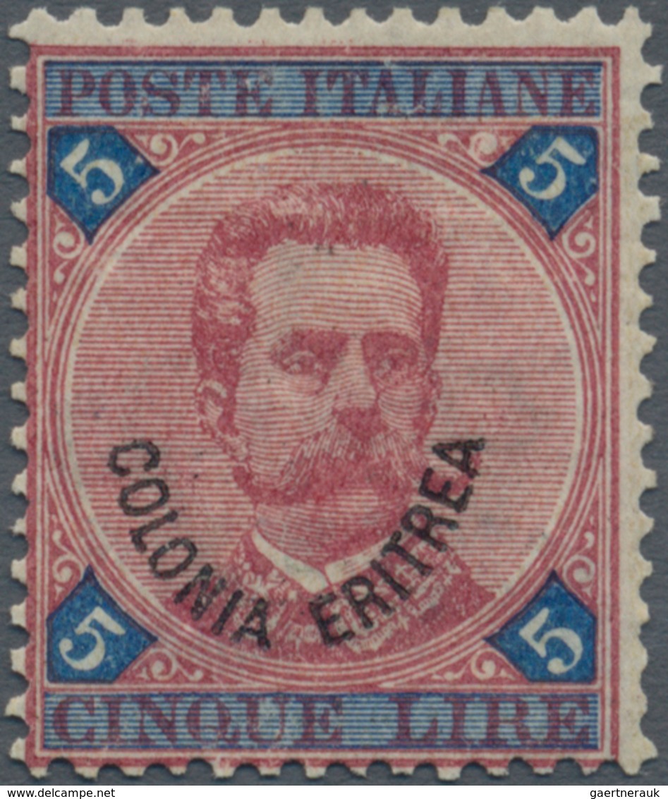 Italienisch-Eritrea: 1993 Umberto 5 Lire With "Colonia Eritrea" Simicircle Overprint. Fine Mint Neve - Eritrea