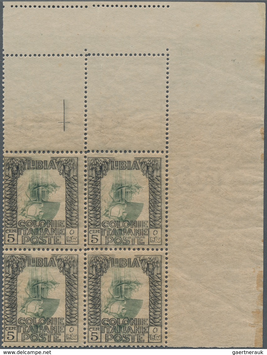 Italienisch-Libyen: 1921, Legionary 5c. Black/green With Wmk. And INVERTED CENTRE Block Of Four From - Libia