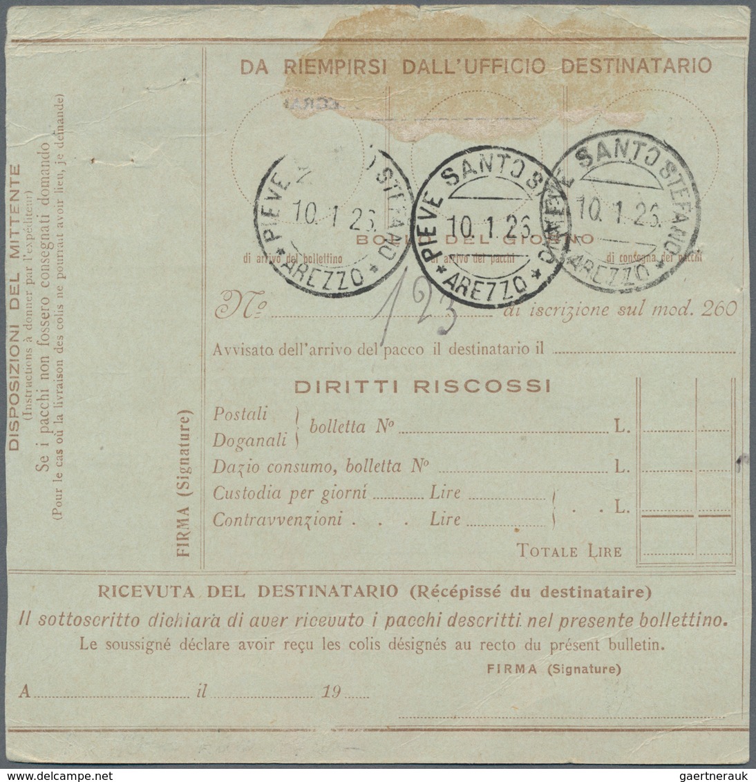 Italienisch-Somaliland: 1923, 2 Rupie On 2 L Pastal Card, Send From Mogadiscio To Santa Stefano Near - Somalia