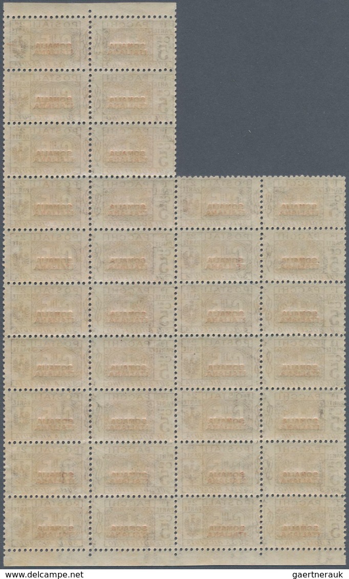 Italienisch-Somaliland: 1926/1931, 5 Cent. Brown In Vertical Block Of 17, Mint Never Hinged (Sass. 1 - Somalia