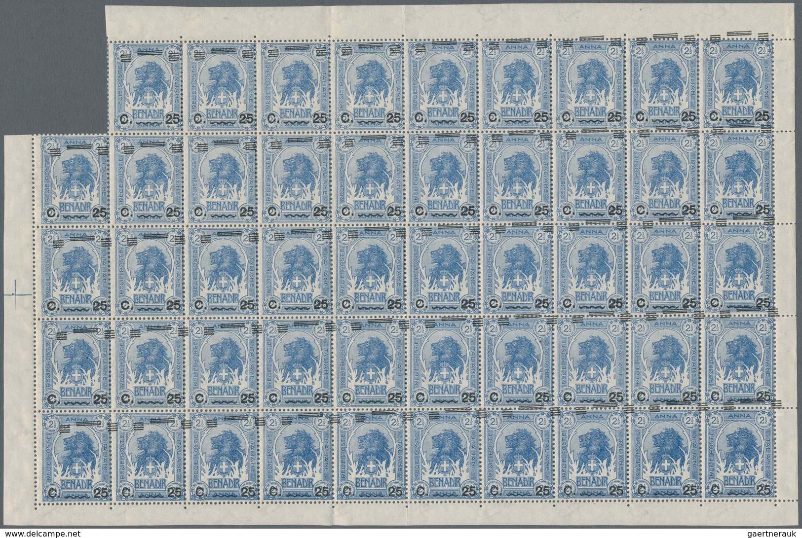 Italienisch-Somaliland: 1926, 25 C On 2 1/2 A Blue "lion-head", With Variety "slanted Overprint", Mu - Somalia