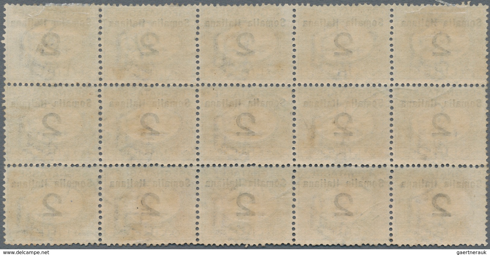 Italienisch-Somaliland - Portomarken: 1926, Postage Due 2 Lire Block Of 15 And 10 Lire Block Of 24 A - Somalië