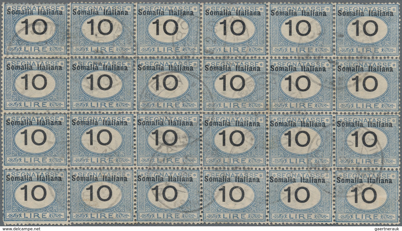 Italienisch-Somaliland - Portomarken: 1926, Postage Due 2 Lire Block Of 15 And 10 Lire Block Of 24 A - Somalia