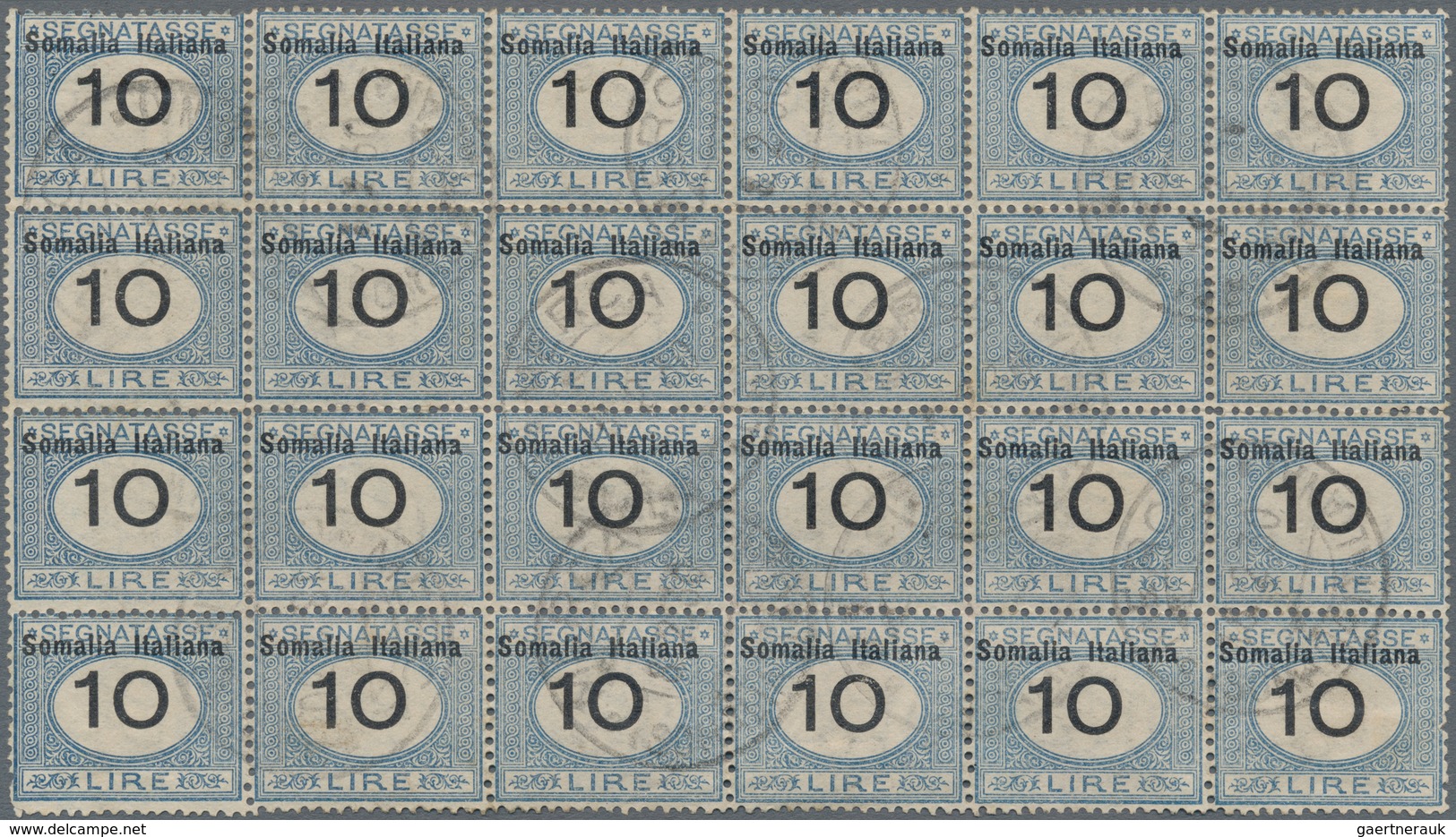 Italienisch-Somaliland - Portomarken: 1926, Postage Due 2 Lire Block Of 15 And 10 Lire Block Of 24 A - Somalië