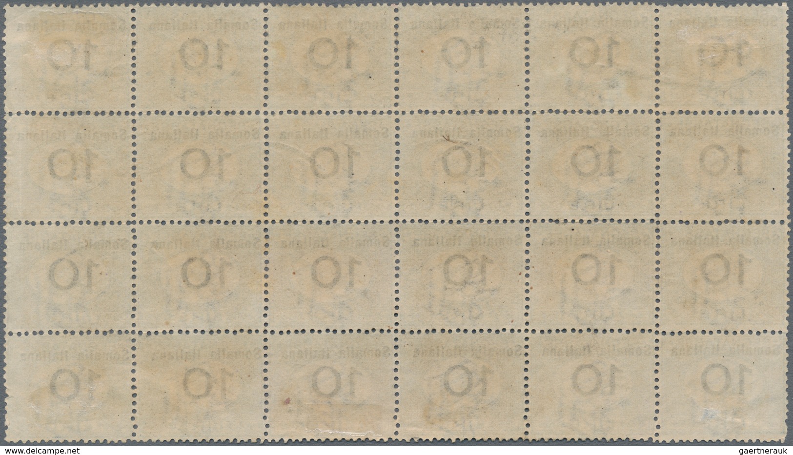 Italienisch-Somaliland - Portomarken: 1926, Postage Due 2 Lire Block Of 15 And 10 Lire Block Of 24 A - Somalia