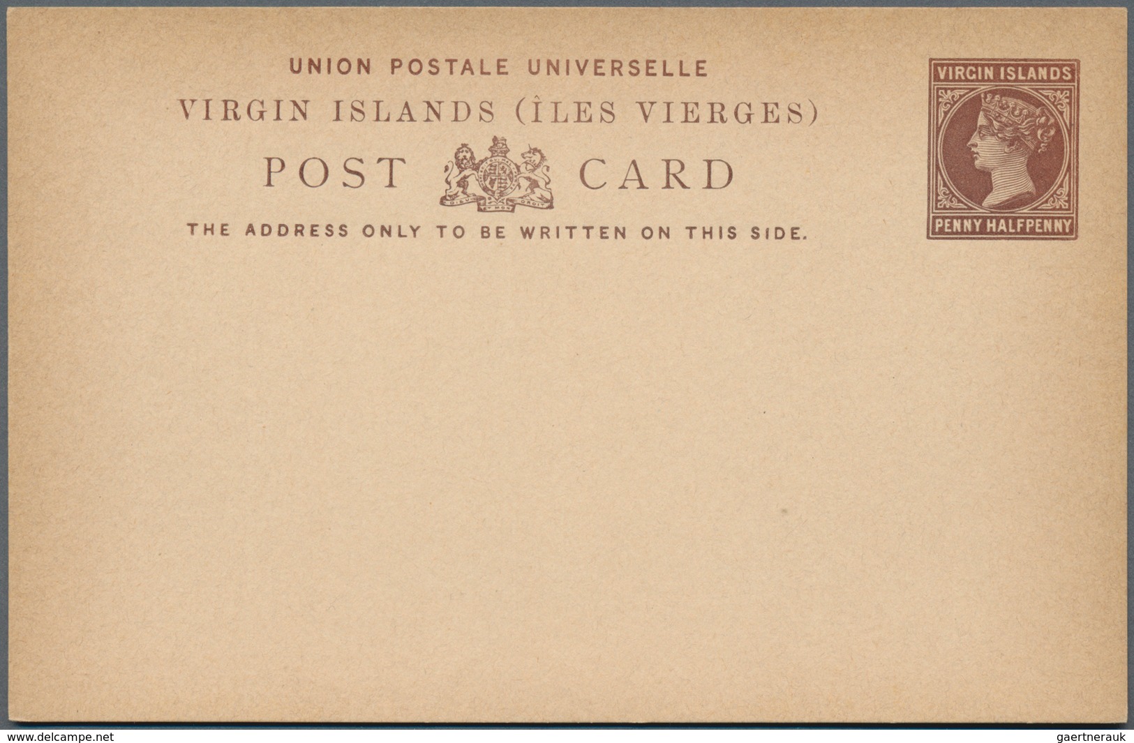 Jungferninseln / Virgin Islands: 1887 Two Unused Postal Stationery Cards Penny Halfpenny Brown Victo - Britse Maagdeneilanden