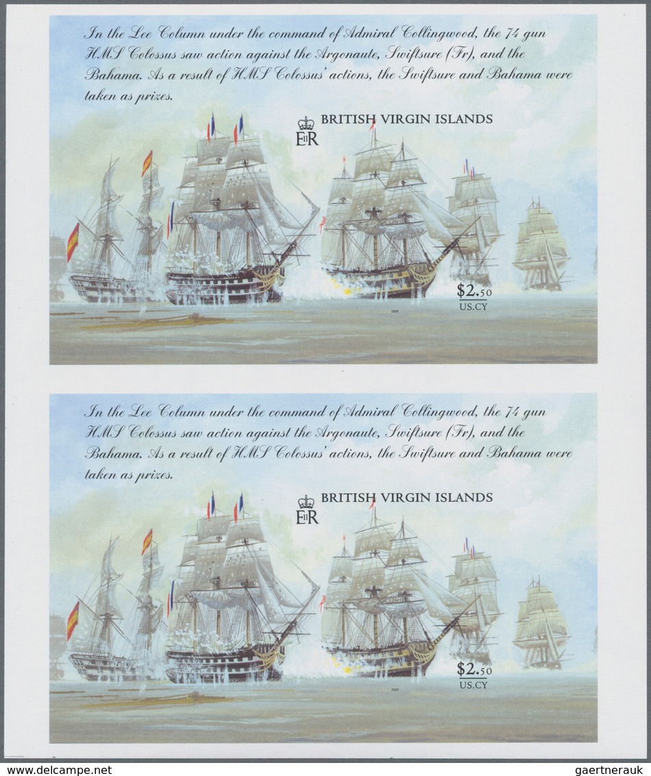 Jungferninseln / Virgin Islands: 2005, Sea Battle Of Trafalgar Vertical Pair Of IMPERFORATE Miniatur - British Virgin Islands