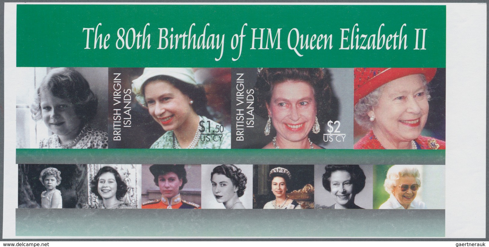 Jungferninseln / Virgin Islands: 2006, 80th Birthday Of QEII IMPERFORATE Miniature Sheet With Wide M - British Virgin Islands