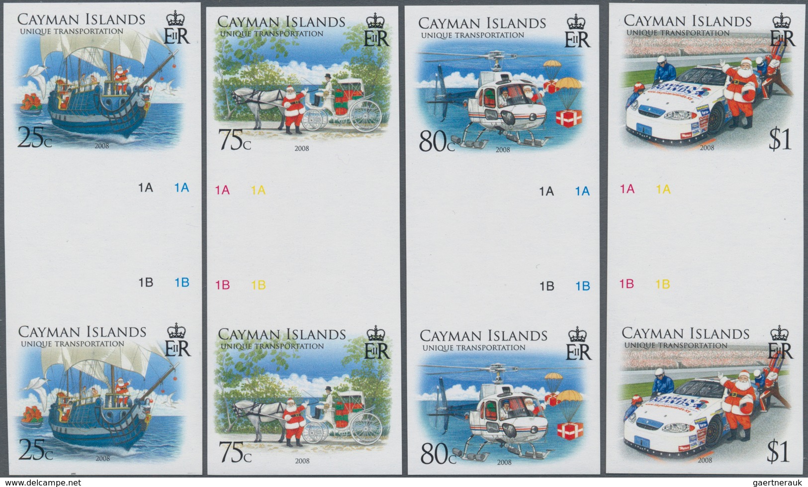 Kaiman-Inseln / Cayman Islands: 2008, Transportation ('Christmas') Complete Set Of Four (sailing Shi - Cayman Islands