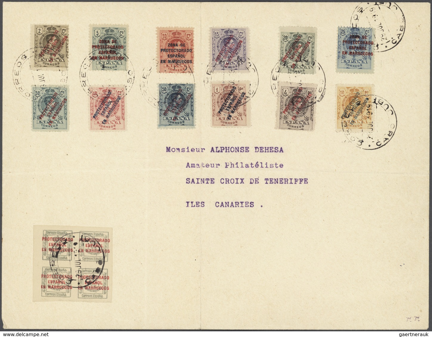 Kap Jubi: 1919, Spanish Morocco Used At Cape Jubi, Overprints On Alfons XIII., 2c.-10pts. And Newspa - Cape Juby