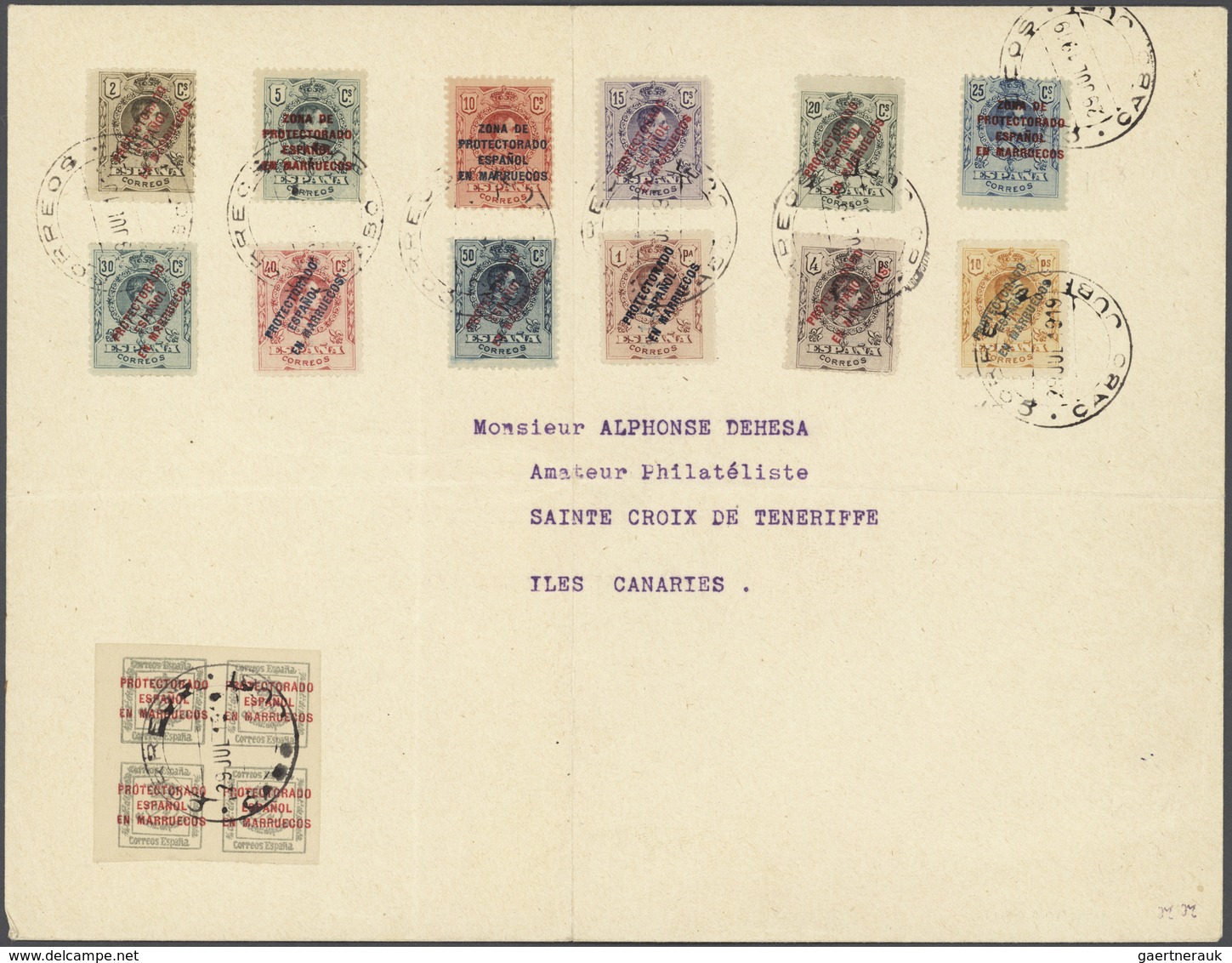 Kap Jubi: 1919, Spanish Morocco Used At Cape Jubi, Overprints On Alfons XIII., 2c.-10pts. And Newspa - Kaap Juby