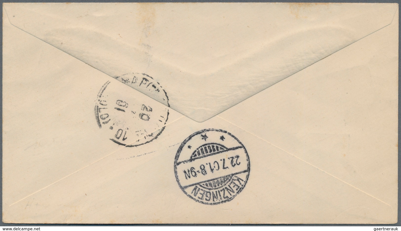 Kenia - Britisch Ostafrika: 1896 Postal Stationery Envelope 2½a. Blue, Uprated 4½a. Orange-yellow, U - British East Africa