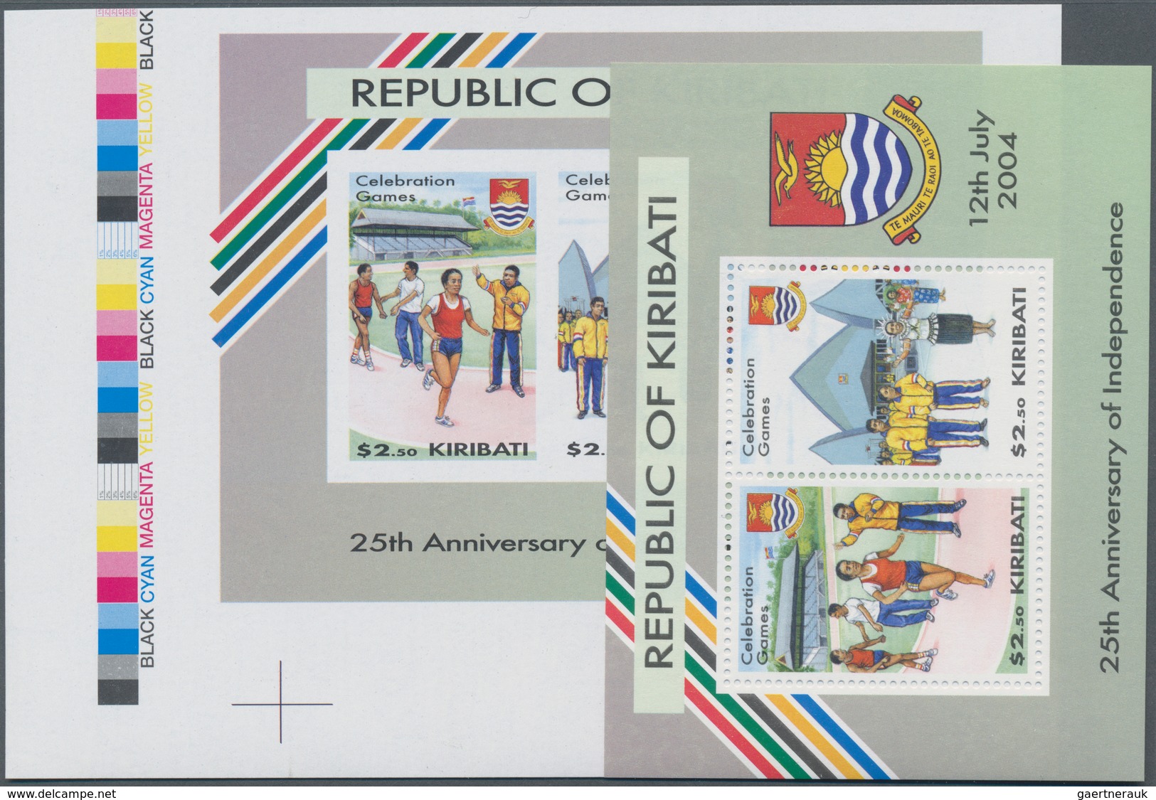 Kiribati (Gilbert-Inseln): 2004, 25th Anniversary Of Independence Perforate And IMPERFORATE (wide Ma - Kiribati (1979-...)