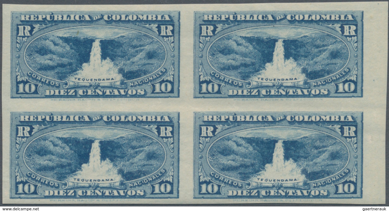 Kolumbien: 1917, 10 C. Registration Stamps In Unperforated Block Of Four. Very Fine Mnh. - Colombia