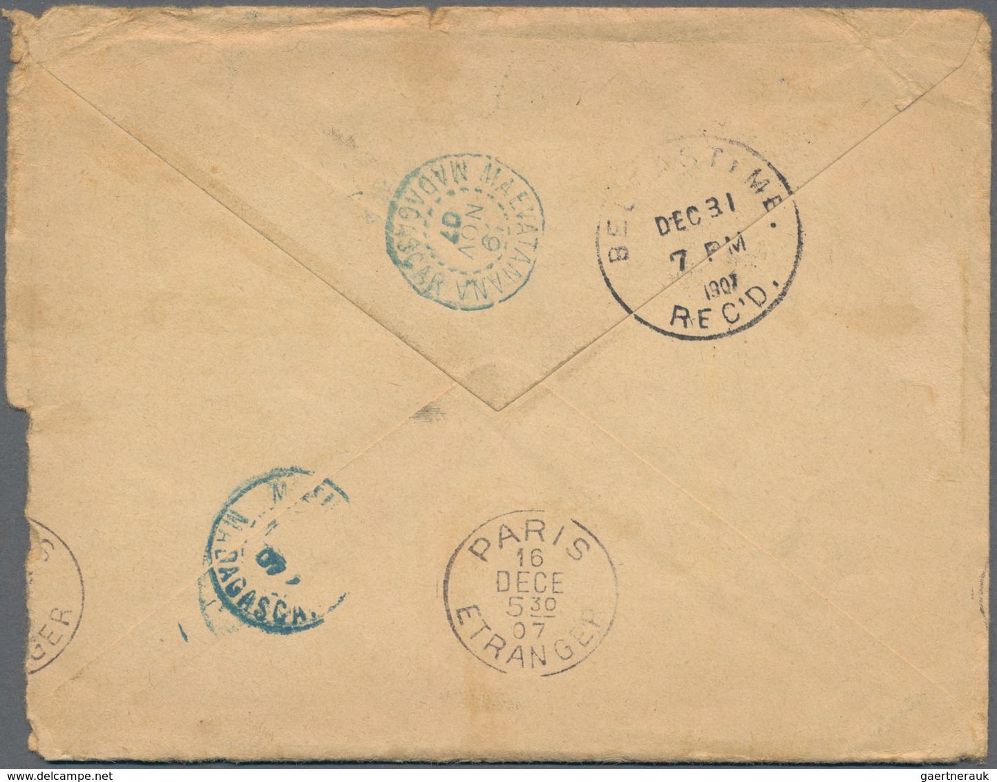 Madagaskar: 1907 Letter With Contents Of Maevatanana With The Right Postal Rate Of 5x5 Cent. Red On - Andere & Zonder Classificatie