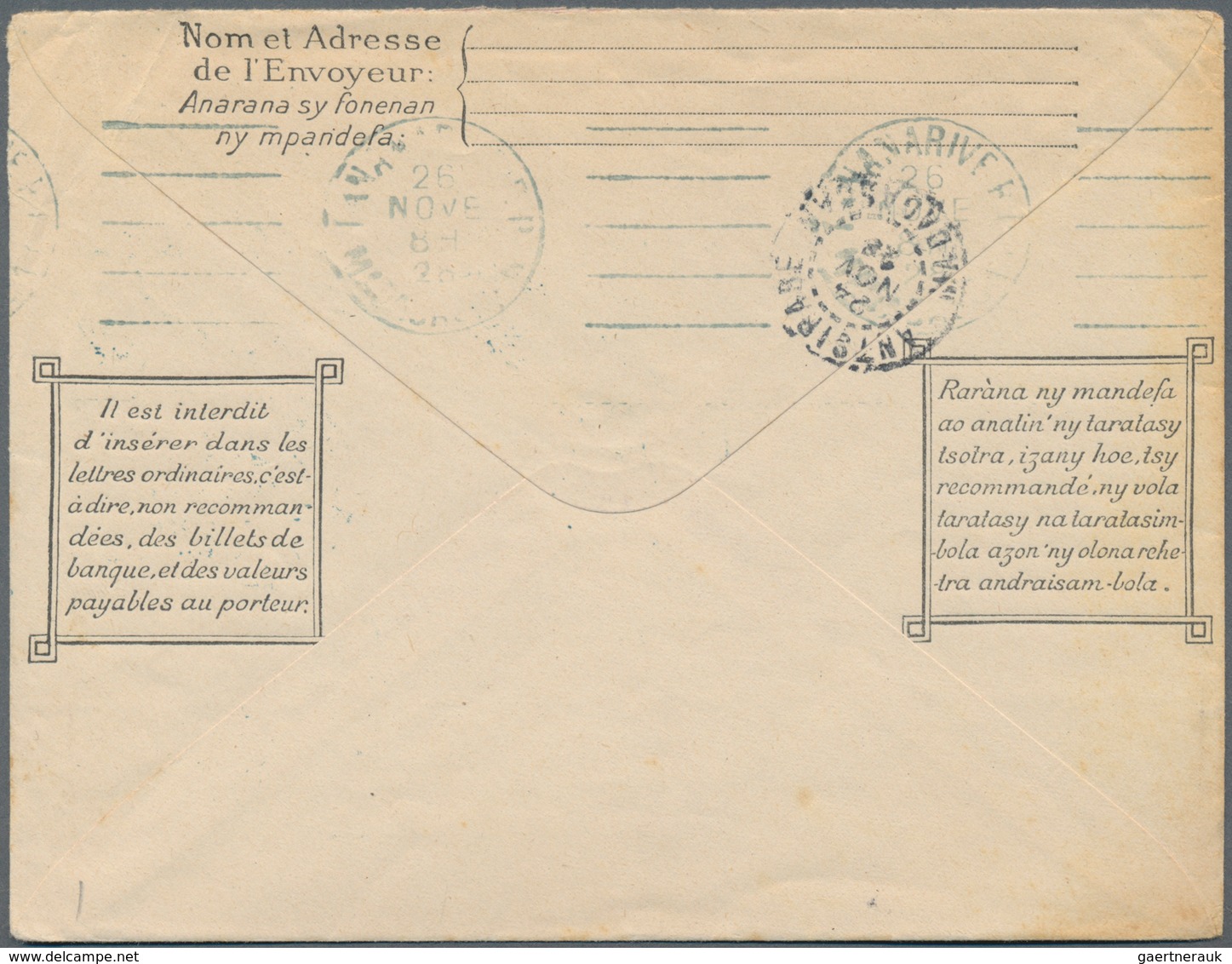 Madagaskar: 1921/33 Three Used Postal Stationery Envelopes, 1926 Uprated With 10c. Green And 25 C. L - Other & Unclassified