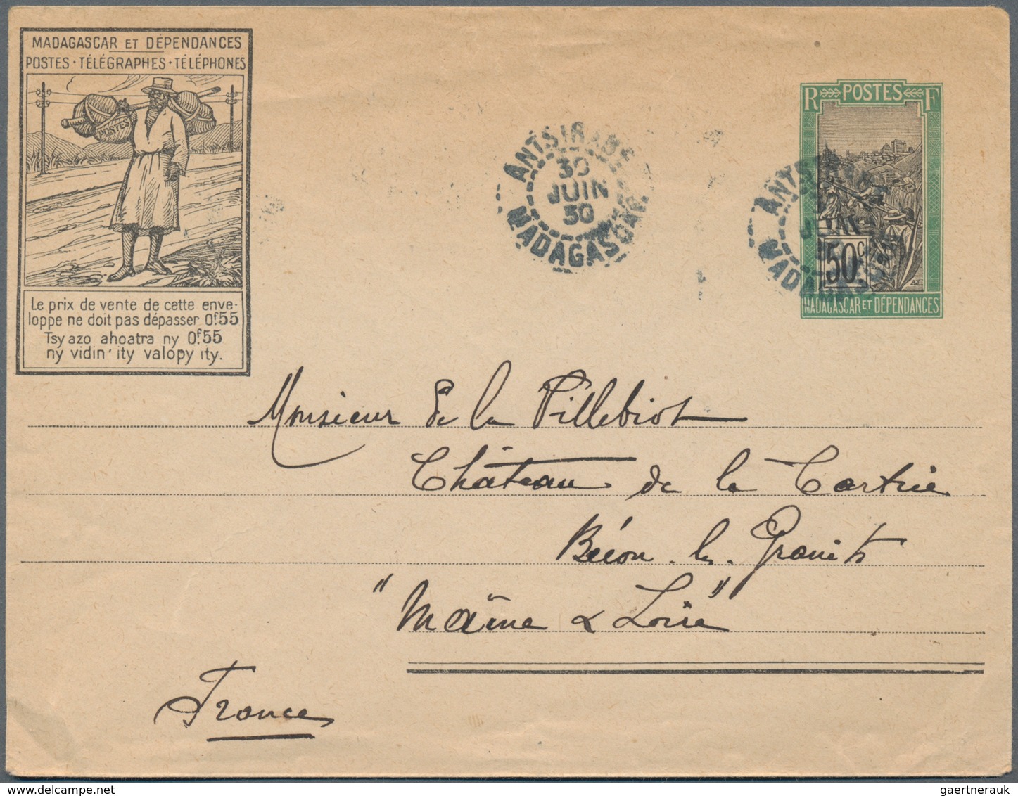 Madagaskar: 1927/38 Three Used Postal Stationery Envelopes Incl. One Iarmail Letter, 1930 Sent From - Andere & Zonder Classificatie