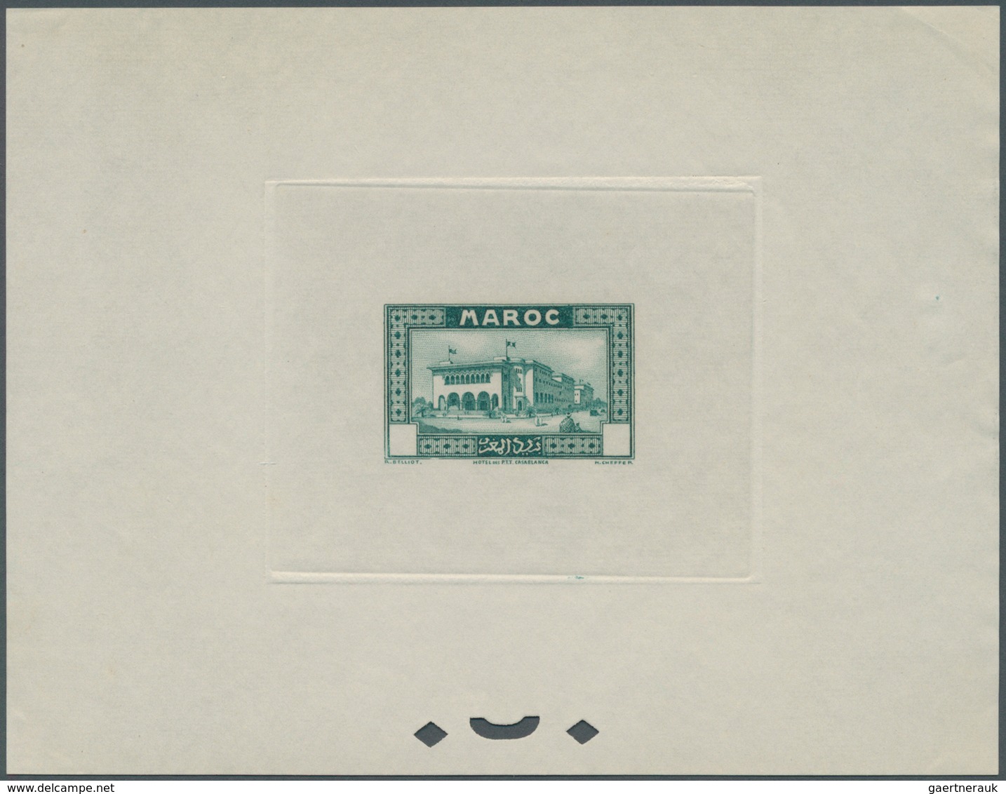 Marokko: 1933, Definitives "Views of Morocco", 1c. to 20fr., complete set of 24 values, epreuve with