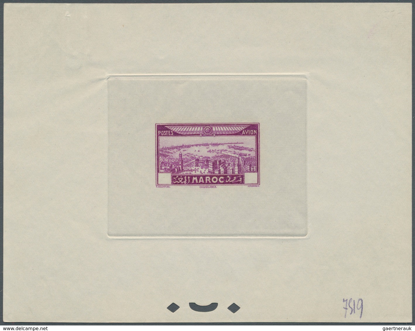 Marokko: 1933, Airmails "View Of Casablanca", Five Epreuve In Issued Design But Without Value, Colou - Nuovi