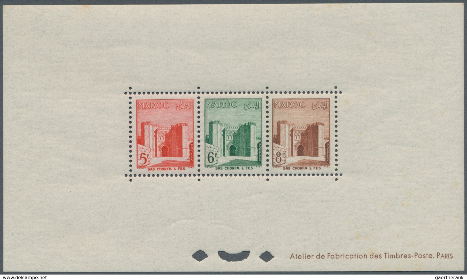 Marokko: 1955, Definitives, 17 Values In 6 Blocks De Epreufes, Rare. - Ongebruikt