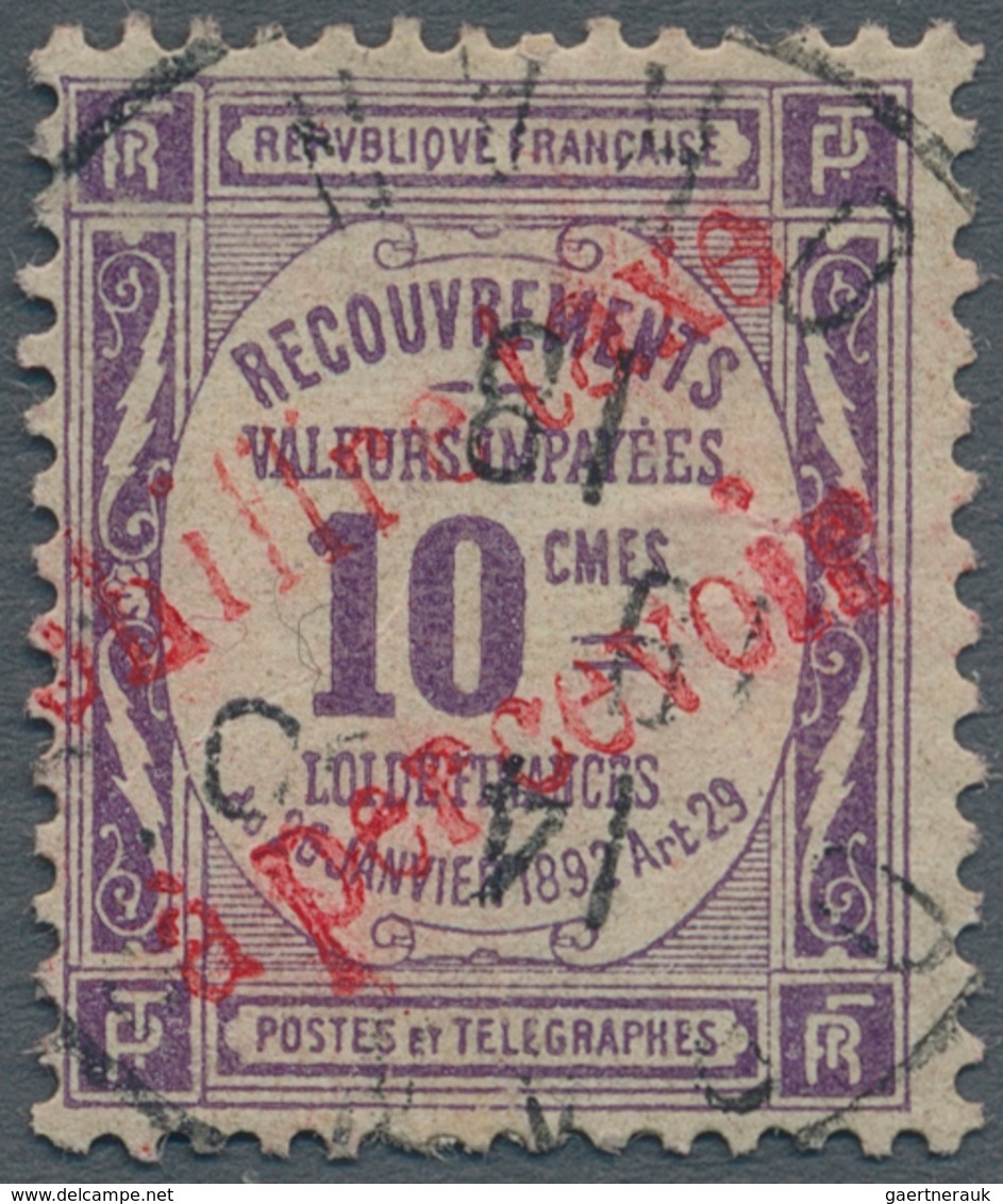 Marokko - Portomarken: 1915, Postage Due Of France With Red Overprint, Used, Very Rare! (Yv. TT 1a, - Strafport