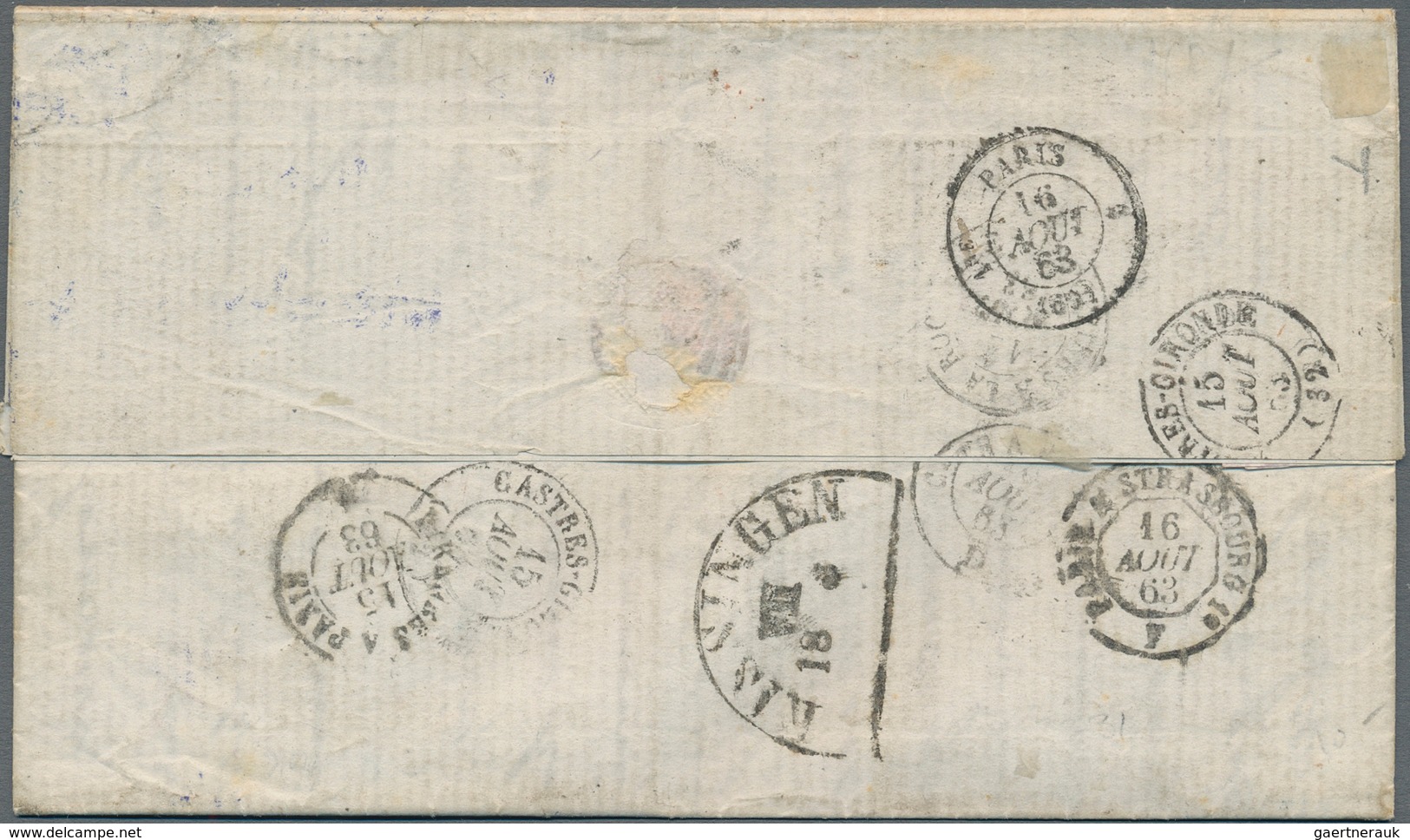 Martinique: 1863 Entire Letter From St. Pierre, Martinique To Gironde, France, Re-directed To Kissin - Other & Unclassified