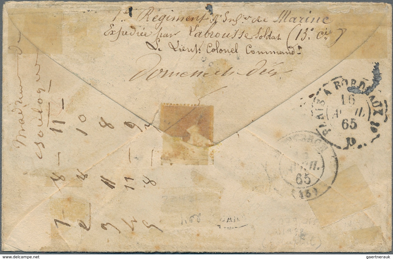 Martinique: 1865 "MARTINIQUE/IMP. EUGENIE/30/MARS/65" And Wrong "MEXIQUE/IMP. EUGENIE/30/MARS/65" Oc - Other & Unclassified