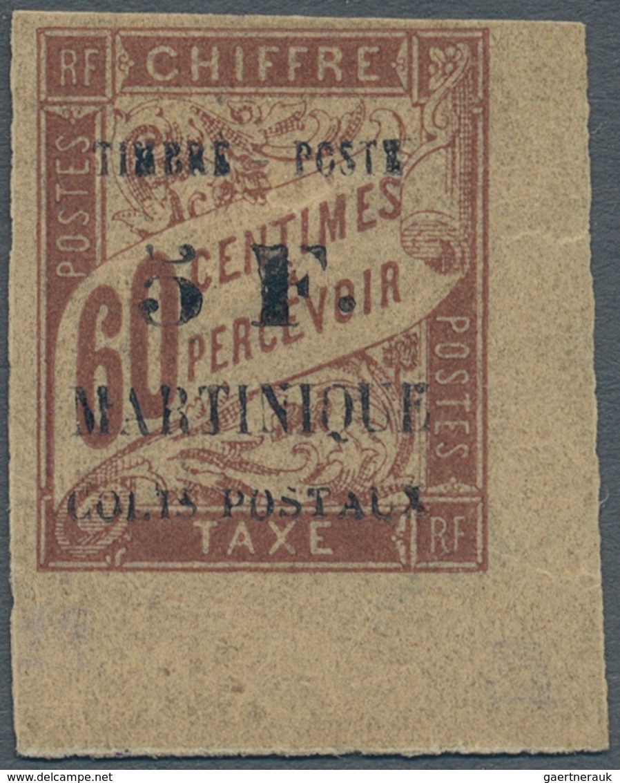 Martinique - Paketmarken: 1903, 5 Fr. On 60 C. Brown With Additional Overprint "TIMBRE POSTE - 5 FR - Andere & Zonder Classificatie