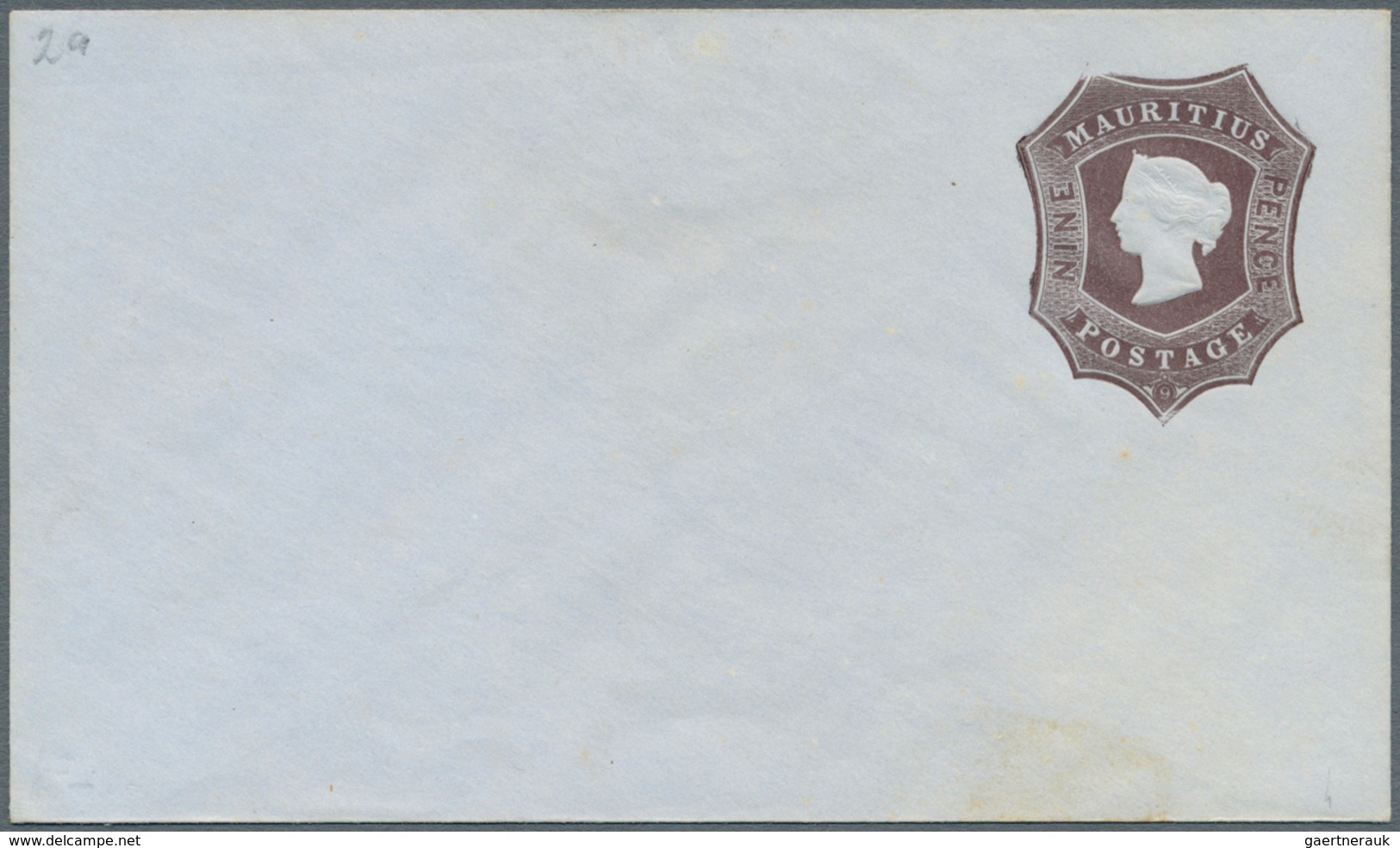 Mauritius: 1862, QV stationery envelopes (5): 6d (3, HG1a x2, 3d), 9d (2, HG 2, 2a) plus 6d (HG1) ov