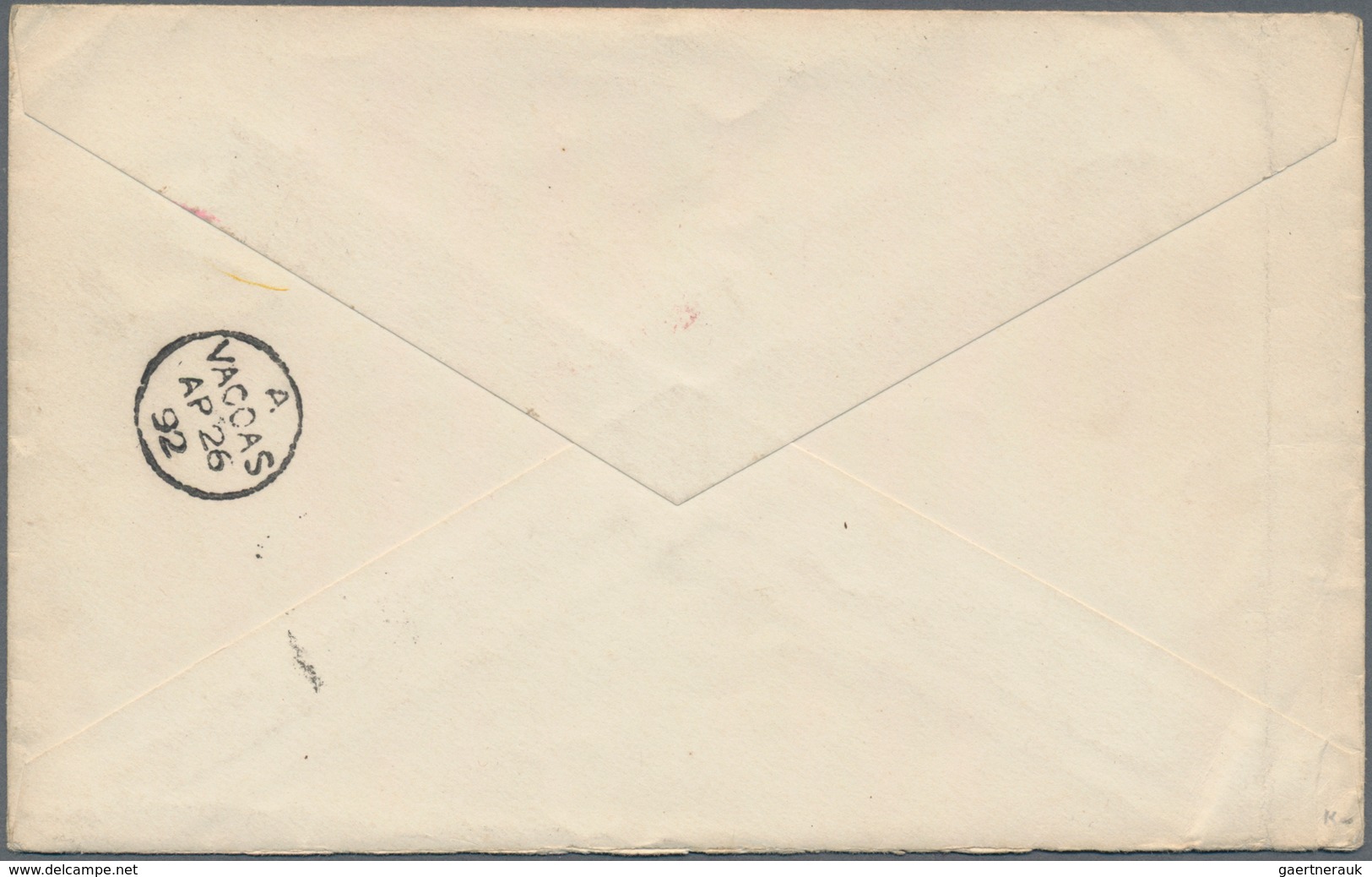 Mauritius: 1892. 50c Yellow Postal Stationery Envelope, Cancelled Mauritius A AP 26 92 And Oval Regi - Mauritius (...-1967)