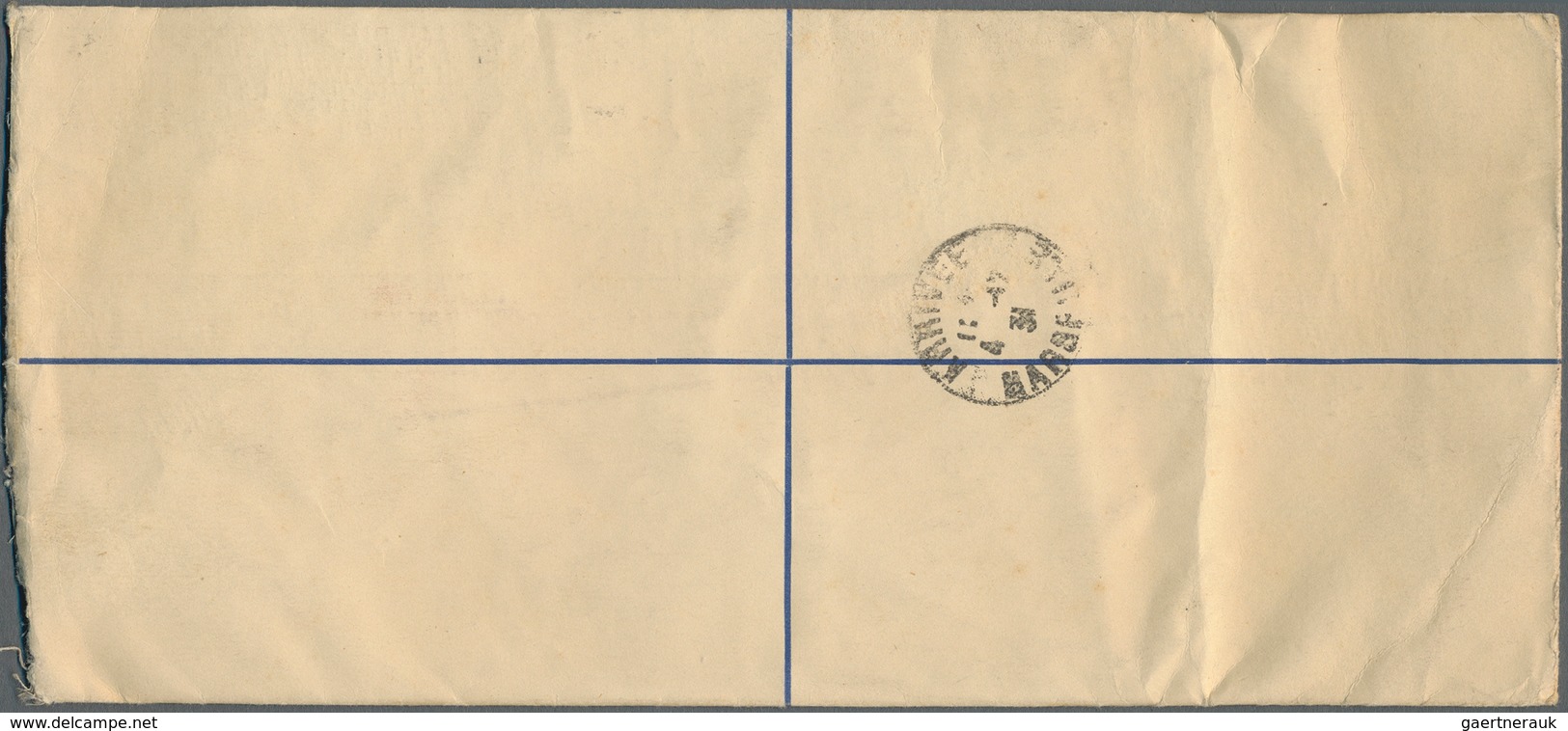 Mauritius: 1931, Registration Envelope 20 C. Uprated KGV 5 C. (strip-4) Tied Oval "REGISTERED G.P.O. - Mauritius (...-1967)