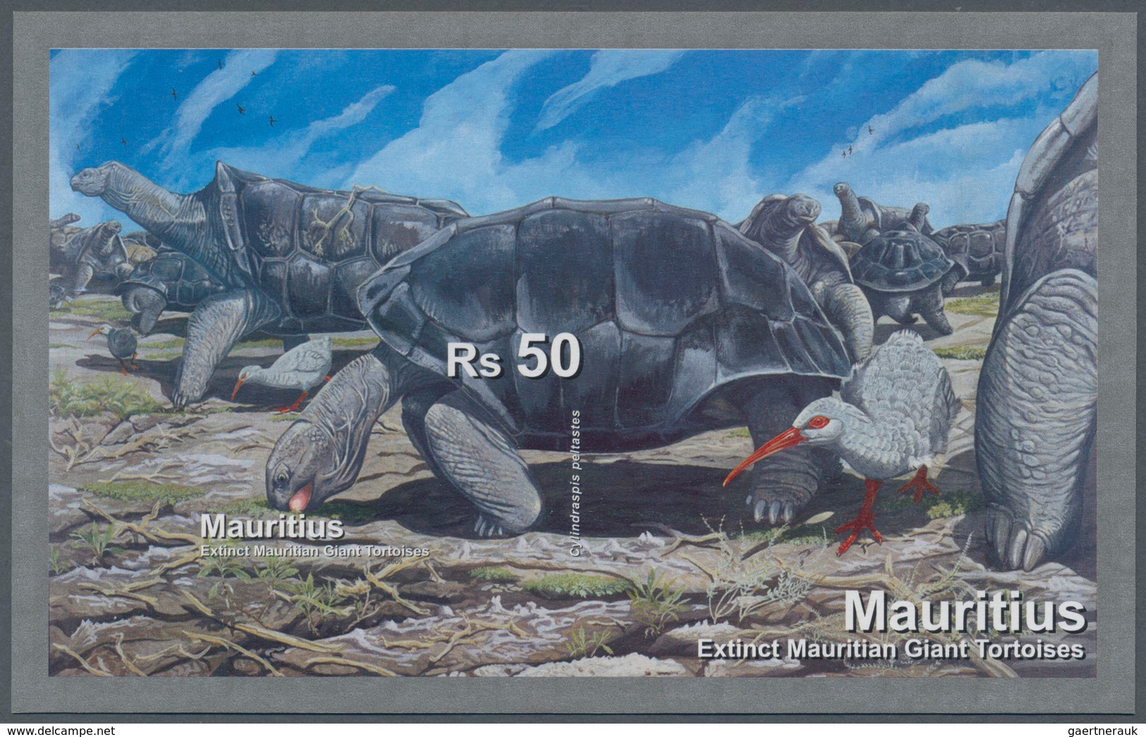 Mauritius: 2009. IMPERFORATE Souvenir Sheet For The Set "Extinct Turtle Species" Showing "Cylindrasp - Mauritius (...-1967)