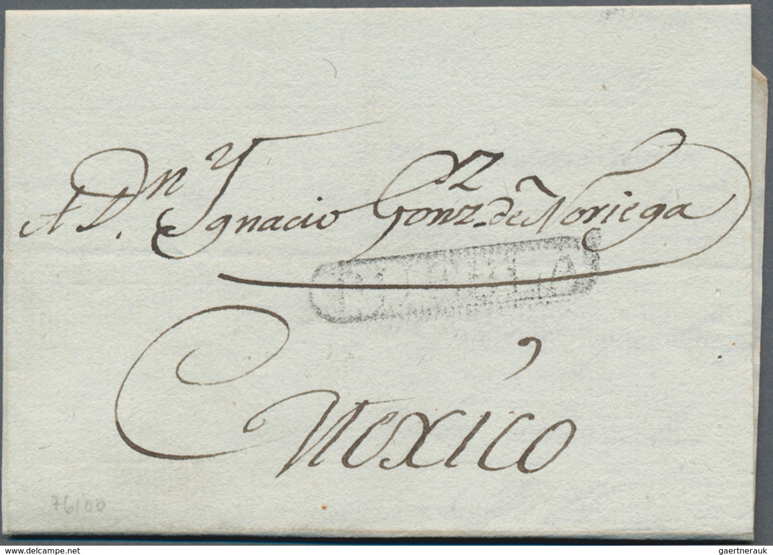 Mexiko: 1799, "PUEBLA" Very Rare Frame Postmark Of The Spanish Colonial Period (Guinovart RR) On Sma - Mexico