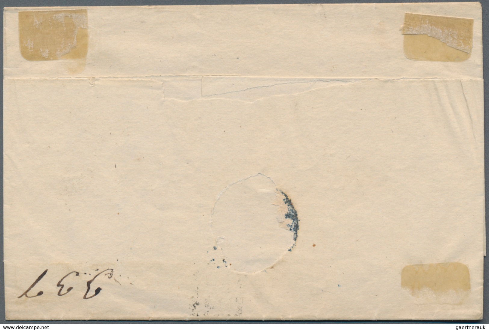 Mexiko: 1839, "MONTEREY" Ideal Buckle Cancel On Folded Letter To Mexico Without Text - Mexico