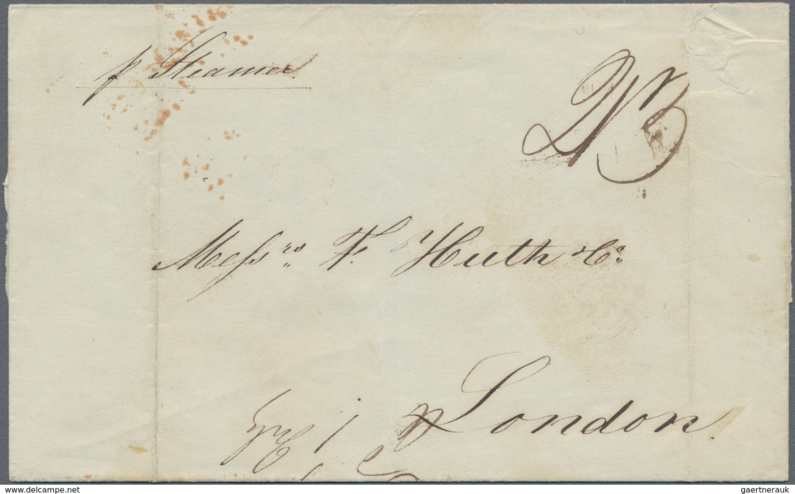 Mexiko: 1842, Folded Letter From British Post Office "TAMPICO AP 29 1842" Taxed "2/3" With LONDON Ar - Mexico