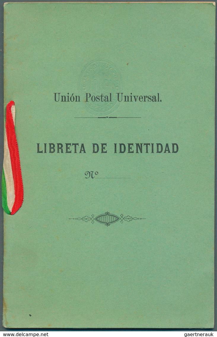 Mexiko - Ganzsachen: 1886, UPU Postal-identification-pass "Libretta De Identidad" With Inside Cancel - Mexico